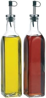 Home Essentials & Beyond Glass Oil Vinegar Dispenser Cruet bottles, Set of 2