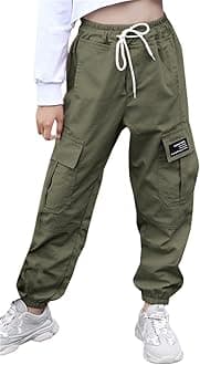 SANGTREE Girls & Women's Cargo Jogger Pants, 3 Years - Women 3XL