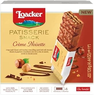 Loacker Patisserie Snack Creme Noisette 21G, Pack Of 6