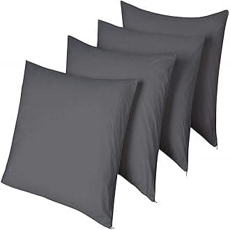 4 Pack Waterproof Grey Pillow Protectors Standard 20x26 Inches Smooth Zipper Premium Encasement Covers Quiet Cases Set