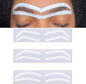 Airbrush Eyebrow Stickers Stencils Shaping Tape Disposable Tattoo Aid Stickers Airbrush Eyebrow Edge Shaping Mapping Guide Tape Airbrush Templates for Tint Makeup (2 Bags Per Pack)