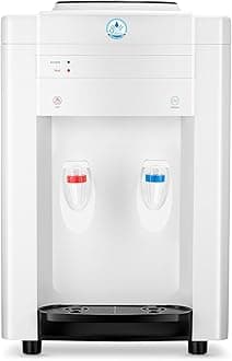 Omega Hot and Normal Bottle Water Dispenser Table Top Hot Water Dispenser | 2 Taps| Hot, Normal | for Home, Office, Doctors Easy to Use (White) 10 liters