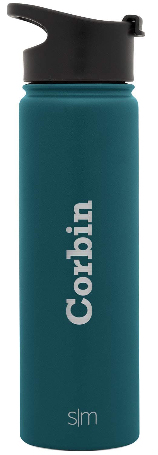Simple Modern Personalized Gift Summit 22oz Flip Lid Water Bottle Customized Name for Men Women Kids Father Dad Stainless Steel Thermos Flask Vacuum Insulated -Riptide