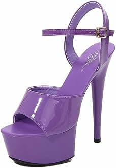 15CM/5.9IN Unisex Men's Women's Stilettos Ankle Strap High Heels Sandals Platform Party Shoes Open Toe Stiletto Pumps