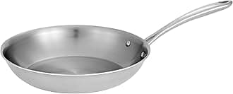 Boston Tri-Ply Clad Stainless Steel 10-Inch Frying Pan, Induction-Ready Skillet, Dishwasher-Safe, NSF-Certified