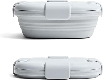 Collapsible Sandwich Box – 24oz, Reusable Food Storage Container, Silicone Bowl for Hot/Cold Food – Meal Prep, Lunch, Camping, Hiking – Dishwasher Safe (Cashmere, Set of 1)