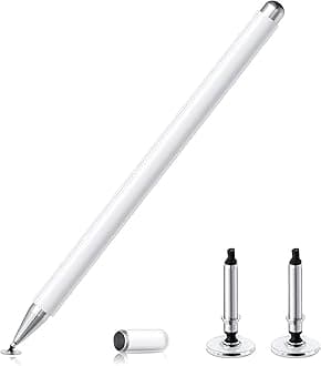 FACE HUB Universal Stylus Pen for touch screens, Passive Stylus pen Compatible with iOS and Android devices, iPad , iPhone laptop Samsung phones and tablets, for Drawing and Handwriting القلم (White)