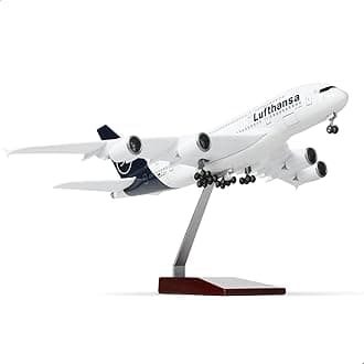 1/200 Germany A380 Models Plane Diecast Airbus A380 Model Airplane with Stand (14 in-L) Pre-Built Model kit for Adult -Aviation Creative Gifts, Tabletop Collection Display