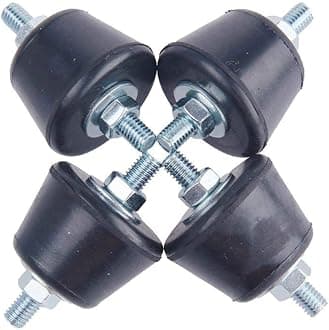 AC Parts Rubber Anti-Vibration Isolator Mounts with Studs Mechanical Vibration Damping Shock Absorber for Mini Split Heat/Water Pumps, Air Compressors, 4 Pack (Small)