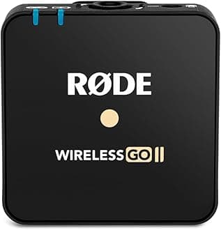 Rode Røde Wireless GO II TX Ultra-Compact Wireless Transmitter With Built-In Microphone, On-Board Recording And Up To 200M Range For Filmmaking, Interviews And Content Creation (Transmitter Only)