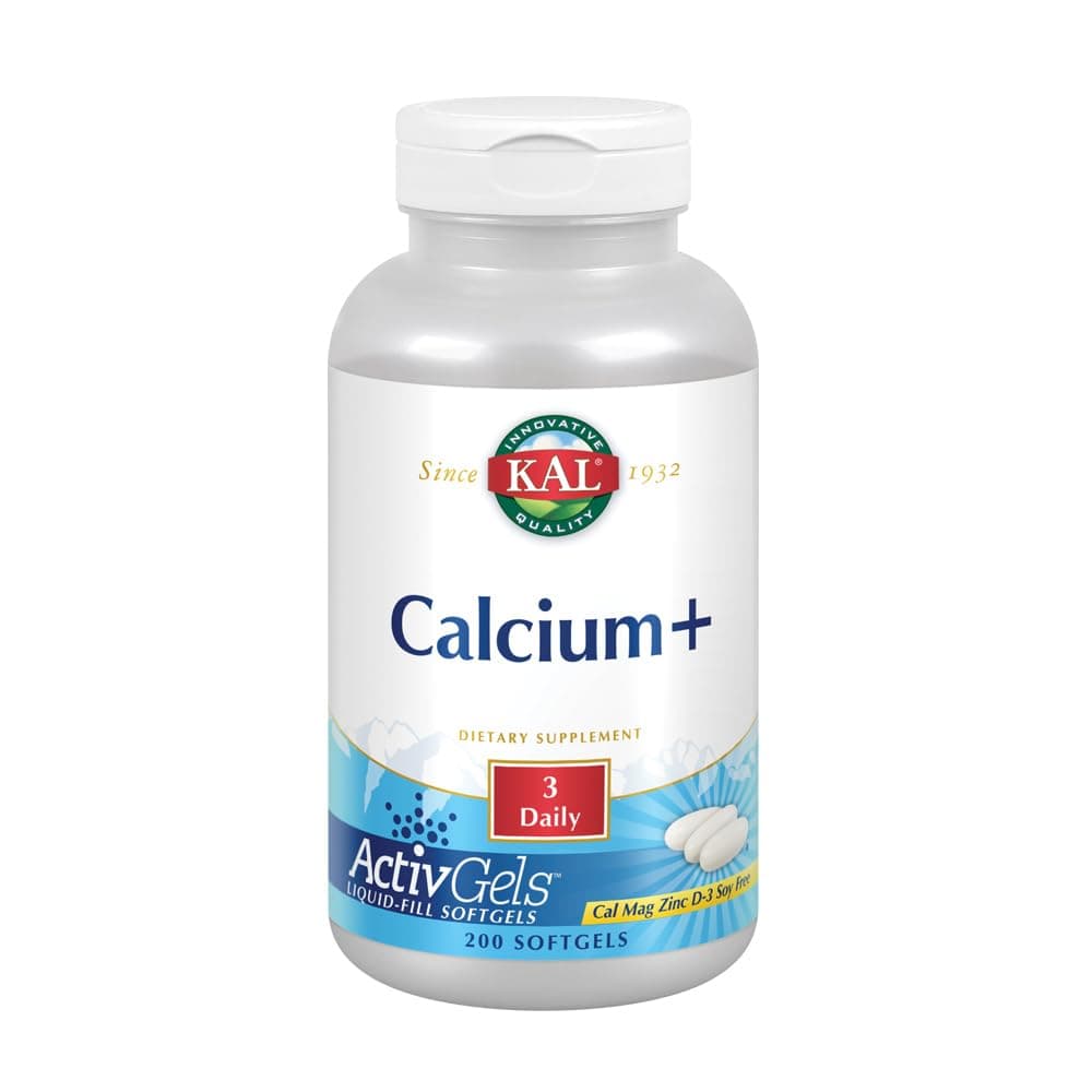Calcium Plus Softgels - 1000mg per Serving, Calcium, Magnesium, Zinc, & D3 Supplement, for Men and Women - 200 Count Softgels