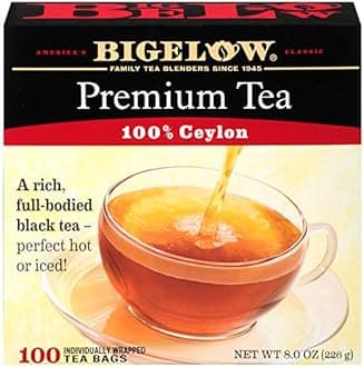Bigelow 100 Count Premium Blend Black Tea (Case of 10), Contains 1,000 Total Individually Wrapped Tea Bags, Full Caffeine