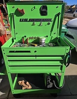 HFT Roller Cart Tool Cabinet Storage Chest Box Glossy 4 Drawer 580 Lb. Capacity - Green