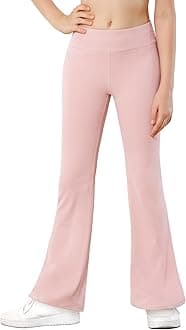 StelleGirl's Flare Leggings High Waisted Yoga Pants Bootcut Dance Casual Pants Activewear Kids Bell Bottoms