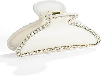 LILIE&WHITE White Acrylic Hair Clips For women With Rhinestones Design Hair Clip With Claw Elegant And Stylish Hair Accessory Claw Clips Perfect For Daily Use Hair Claws Fashion Jewelry