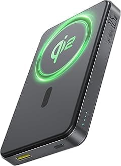 BaseusMagsafe Portable Charger for iPhone, 10,000mAh 15W Magnetic Power Bank, Qi2 Certified Fast Charging Wireless Battery Pack, 22.5W USB-A & 20W USB-C for iPhone 17/16/15/14/13/12, 2025 Version