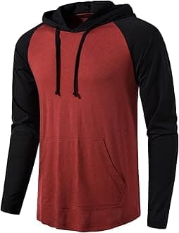 SIR7 Men's Gym Workout Active Long Sleeve Pullover Lightweight Hoodie Casual Hooded Sweatshirts