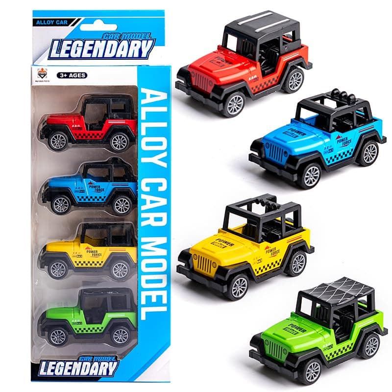 1 Set of 4pcs Mini Pull Back Off-Road Toy Cars Vehicles, Jeep-Like, Birthday Gifts, Party Favors,Christmas Stuffers for Toddlers Kids Boys Girls