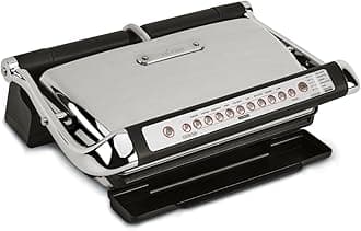 All-Clad AutoSense Stainless Steel Indoor Grill, Panini Press XL Automatic Cooking 1800 Watts Smokeless, Removable Plates, Dishwasher Safe