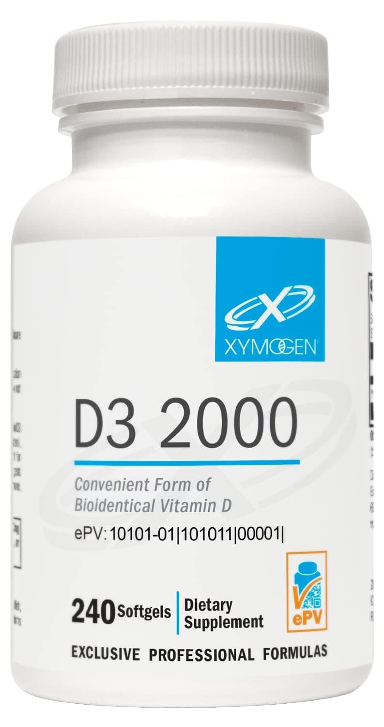 XYMOGEN D3 2000 - Bioavailable Vitamin D3 2000 IU (50 mcg) - High Strength Vitamin D Supplement for Immune Bone & Heart Health Support - 240 Softgels