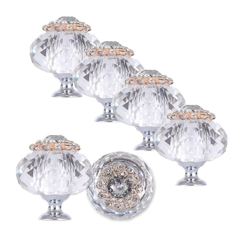12 Pack K9 Crystal Knob Diameter 40mm Cabinets Drawer Knobs Clear Bright Ball Furniture Closet Dresser Pulls Cupboard Pull Diamond Handles