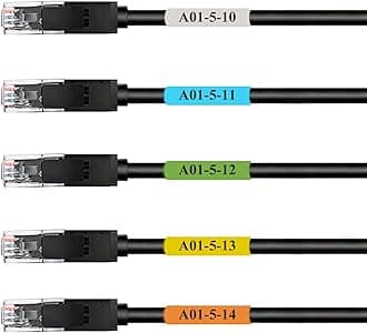 Mr-Label Self-Laminating Wrap Around Cable Labels – Letter Sheet Laser Printer Only – for Wire Marking Identification (New 5 Assorted Color, 25 Sheets (800 Labels))