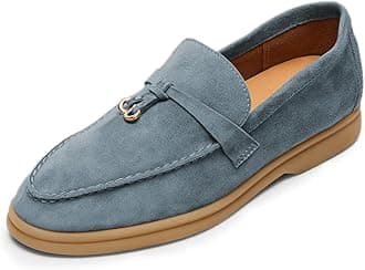 Milooey shoes Women's Round Toe Flat Loafers Comfort Slip On Moccasins Lightweight Driving Penny Loafer Casual Dress Walking Shoe Size 4-16 US