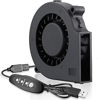GDSTIME 75mm USB Blower Fan with 3 Speeds Control, 7515 5V DC Brushless Turbine Turbo Cooling Fan for Helmet Laptop 3D Printer Ventilaiton