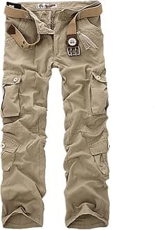 Gaok Men's Woodland Military Cargo Outdoors Pants Combat Trousers