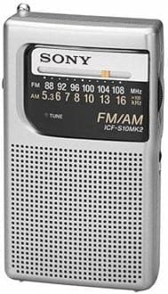 SonyICF-S10MK2 Pocket AM/FM Radio, Silver