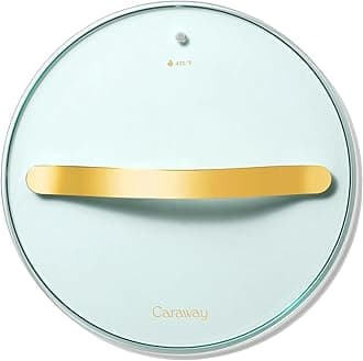 Glass 6" Glass Lid For Pots & Pans - Made With Tempered Glass - Sized to Fit Caraway Ceramic-Coated & Stainless Steel Cookware - Gold