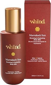 WHIND Hydrating Self-Tanning Body Mist – Lightweight Bronzing Spray with Hyaluronic Acid & Glycerin for a Natural Tan – 200ml