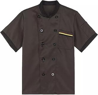 Unisex Chef Coat Short Sleeve Jacket,Breathable,Comfortable Button Closure - Kitchen,Restaurant,Hotel Uniform A