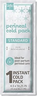 MDS138055 Standard Perineal Cold Packs, 4.5" x 14.25", Pack of 24, Green