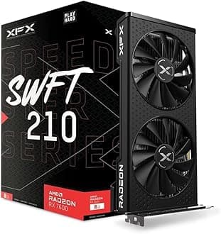 XFX Speedster SWFT210 Radeon RX 7600 pci_e Graphics Card with 8GB GDDR6 HDMI 3xDP, AMD RDNA 3 RX-76PSWFTFY