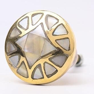 18 Piece Knobs-Gold Cabinet Knobs-Gold Drawer Pulls-Natural Mother of Pearl Knobs-Gold Dresser Knobs-Gold Cabinet Pulls-Gold Knobs-Gold knobs for Cabinets-Gold Hardware for Cabinets Kitchen-Gold Knob