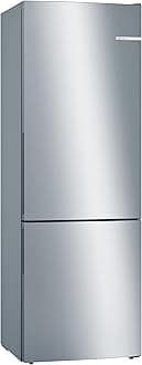 Home & Kitchen Appliances KGE49AICAG Serie 6 Freestanding Fridge Freezer with Easy Clean and VitaFresh, 201cm Low Frost, 419L capacity, 70cm XL wide, Inox