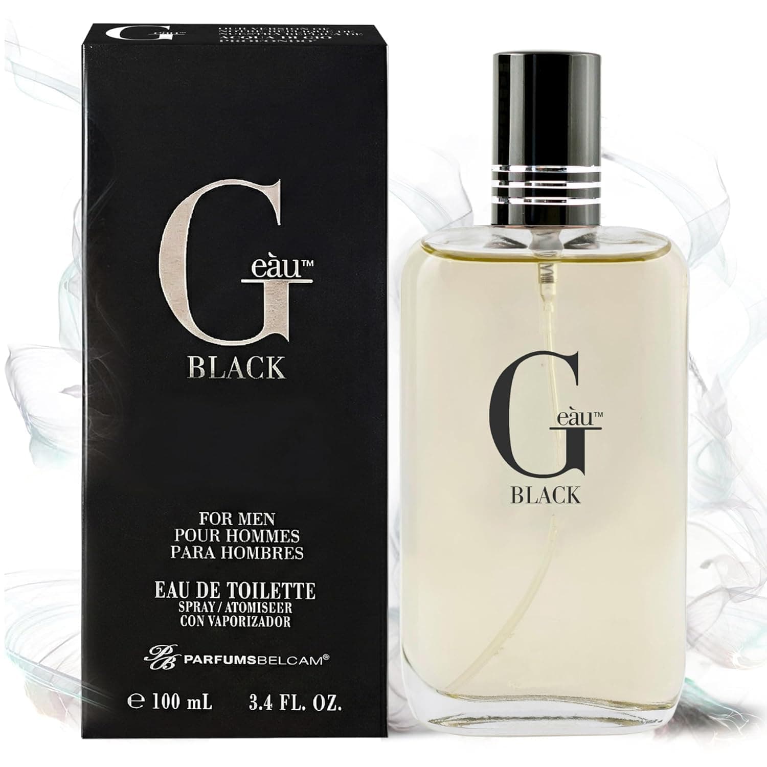 PB ParfumsBelcam G eàu Black Eau De Toilette Spray for Men – 100 mL Affordable, Long-Lasting Fresh Aquatic Fragrance & Spicy Aquatic Scent with Sandalwood & Patchouli for Day & Night Use