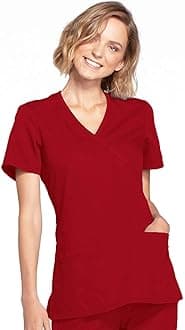 Cherokee Women's Workwear Originals Mock Wrap Scrubs Shirt Medical Scrubs (Pack of 1)