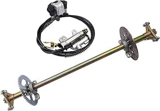 WPHMOTO Rear Axle Assembly Complete Wheel Hub Kit & Brake Assembly for Go Kart Quad Trike Drift Bikes