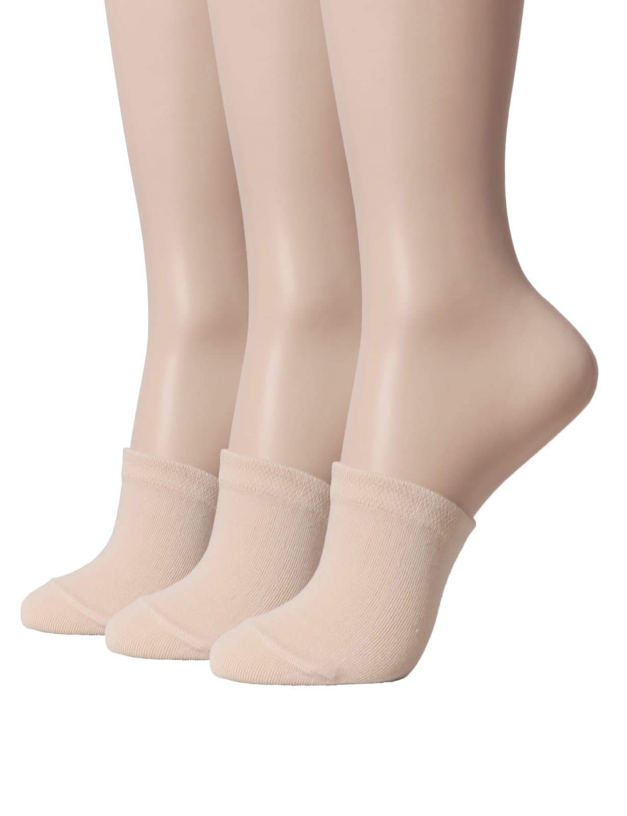 Women's Socks Cotton Toe Half Socks Toe Topper Liner Half Socks Seamless BEIGE (SET3KWMS0377)