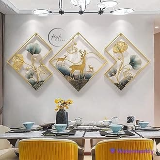 RIZIK STORE™ Metal wall art Abstract Figures Wall Sculpture for Home Decor, Living room & Bedroom (Deer set of 3)