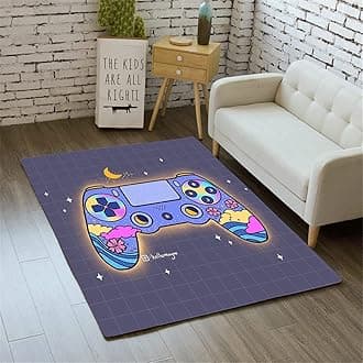 Morbuy 3D Game Print Rugs Modern Carpets Living Room Rug, Extra Large Size Soft Short Medium Pile Rugs Anti Slip Washable Floor Mats for Bedroom Kids Room Decor (Grey grid,50x80cm)