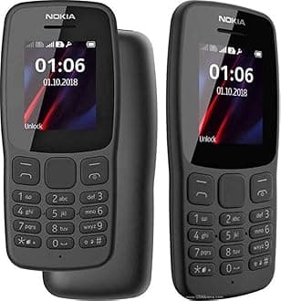 Nokia 106 all carriers 4GB Dual Sim 2018 Dark Grey With LED Torch - FM Radio - Big Button Phone