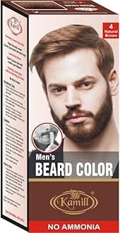 Kamill Men Beard Color No Ammonia, Easy Use, Maintain Color for Men's Grooming, Natural Brown (Shade-4), Pack of 2