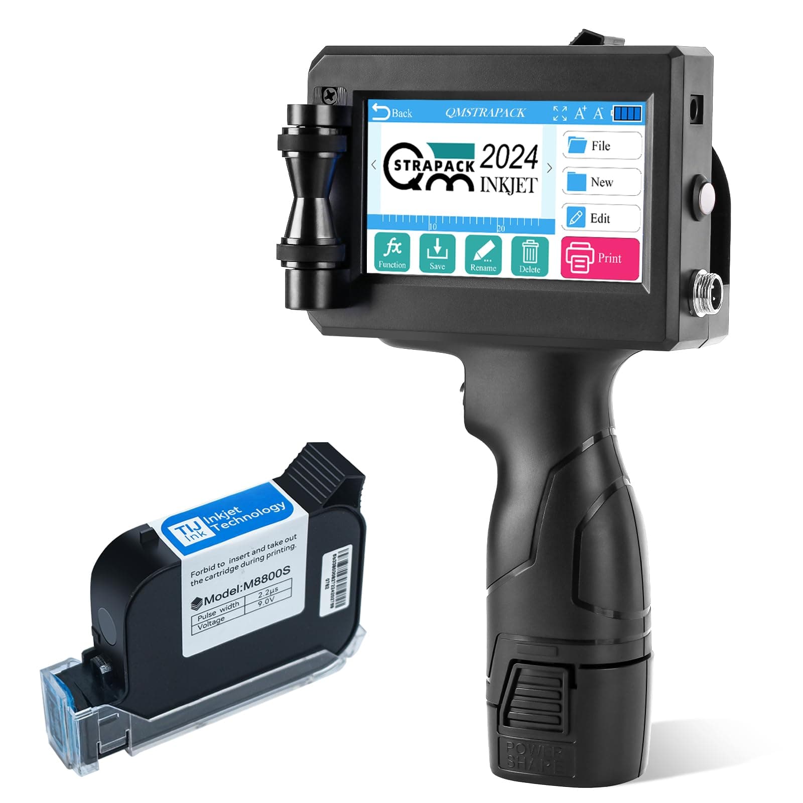 C10 Handheld Inkjet Printer Gun with Original Fast-Drying Ink Cartridge for Text QRCode Barcode Batch Number Label Image Expiry Date Portable Printer for Any Surface (Non-encrypted)