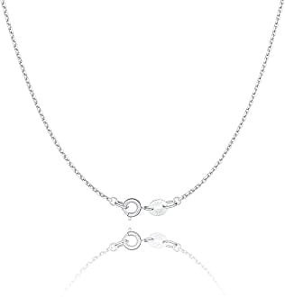 Jewlpire 925 Sterling Silver Chain Necklace Chain for Women 1.1mm Cable Chains Necklace Upgraded Spring-Ring Clasp - Thin & Sturdy Women's Chains Necklaces 14 16 18 20 22 24 Inch