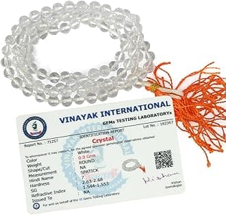 Reiki Crystal Products Clear Quartz (Sphatik) Mala 108 Round Bead 6mm Crystal Stone Mala/Necklace for Unisex