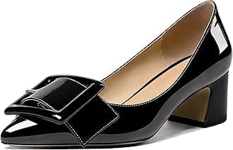 Eldof Pointed Toe Pumps,Classy 2 Inches Block Heel Chic Pumps, Confort Buckle Heel for Office Wedding Dress