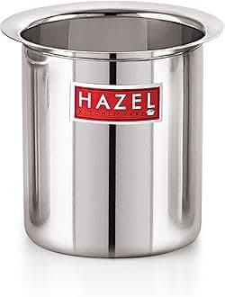 HAZEL Steel Milk Pot Set of 5 | 0.8 litres to 2.8 litres Stainless Steel Milk Boiler Container | Milk Boiling Vessel Gunj for Kitchen, 5 Pc Set Silver